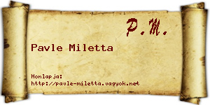 Pavle Miletta névjegykártya